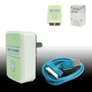 20X 4 USB PORTS HOME WALL ADAPTER+6FT CABLE POWER CHARGER AQUA GALAXY TAB NOTE