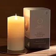 Simply Collected Flickering Flameless Candles Battery Operated with Timer, 800+ Hours Realistic 3D Moving Flame, Battery Candles, Electric LED Candle, Real Wax Pillar, Unscented | Ivory - 3x6 Inches