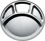 Stainless Steel Divided Plate 12" Measuring Trays Great for Camping,Kids Lunch and Dinner Every Day Set of 2