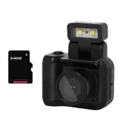 Mini SLR Style Camera Cmos 64GB with Flash Light & Charging Dock Portable6461