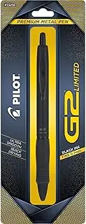 Pilot, G2 Limited Premium Gel Roller Pen, Fine Point 0.7 mm, Matte Black Barrel, Black Ink