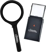 LED & Mini Magnifier Duo – 3X COB LED Magnifier + 4X Slide-Out Mini Magnifier with Lights – Optical-Grade Lenses for Reading, Hobbies & Crafting