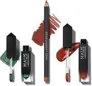 HAUS LABORATORIES By Lady Gaga: HAUS OF COLLECTIONS | ($64 Value) Makeup Kit with Bag, Liquid Eyeshadow, Lip Liner Pencil, and Lip Gloss Available in 13 Sets, Vegan & Cruelty-Free | 3-Piece Value Set