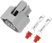 X AUTOHAUX No.88988460 Light Wiring Harness Connector Plug for Chevrolet/Inner Female Wire Terminal Connector/Waterproof Plastic 2mm Series / 1set Gray 2 Pin