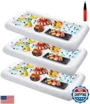 HBlife 3 PCS Inflatable Serving Bar, Salad Ice Tray Food Drink Containers wit