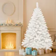 Santaco White Christmas Tree 1.8M 6FT Xmas Decoration PVC Lush Tips Metal Stand