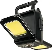 COB Rechargeable Keychain Light,2-Sided Lighting ,Hangable Camping Light | 8-Hour Runtime | Dual LED + Flashlight Warning Mode | IPX3 Waterproof | Must-Have for Hiking & Outdoors