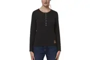 Hard Yakka Ladies Henely Sherpa Lined Top Y08237 - Black