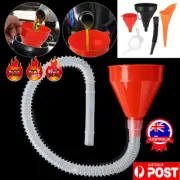 3x Fuel Funnels Set Plastic Long Neck Oil Funnels with Detachable Filter RO