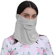 [COOUV] Ice Silk Coolness Fabric UPF50+ Sun Protection Opening Neck Gaiter Scarf Face Cover Mask Lightweight Breathable