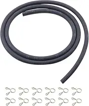 Tvent 1/8'' ID Fuel Line (ID 3.5mm OD 7.5mm) + Fuel Hose Camp Replacement for Kawasaki Yamaha Engine - 6 Foot / 2 Meter