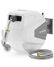 Retractable Garden Hose Reel,1/2 in x 100 ft Wall Mounted Hose Reel, with 9- ...
