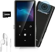 64GB MP3 Player, Music Player with 64GB MP3 Player with Bluetooth 5.2, AiMoonsa Music Player with Built-in HD Speaker, FM Radio, Voice Recorder, HiFi Sound, E-Book Function, Earphones Included