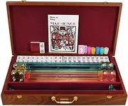 American Style Mahjong Set - Selected Healthy Production,Multiple Colors,Complete Accessories, Majong Set Mah Jong Mah Jongg Sets Majiang (3cm*2.3 cm*1.3 cm),Red
