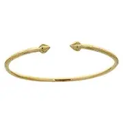14K Yellow Gold West Indian Bangle w. Bulb Ends
