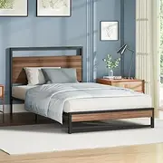 ALFORDSON Metal Bed Frame Base with Headboard, Minimalist Bed Platform Foundation with Reinforced Steel Frame for Mattress Topper, 150kg Capacity, Single Size, Helsa Series
