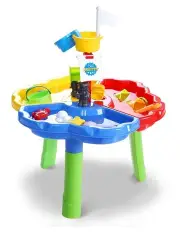 [Keezi] Kids Sandpit Pretend Play Set Outdoor Sand Water Table Beach Toy