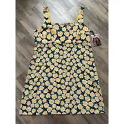 Diane Von Furstenberg x Target Mini Shift Dress Poppy Yellow Black Size 14 DVF