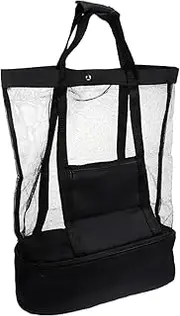 [Healeved] 1Pc Mesh Beach Bag Lightweight and Durable Tote for Travel Shopping and Beach Use for Storing Cell Phones Make Ups Keys and More Easy to Clean and Quick Drying