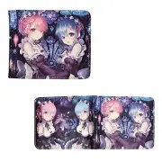 New Ram & Rem RE:ZERO BiFold Wallet Standard Size Credit Card Billfold
