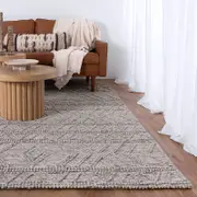 Brand Ventures Himalaya Lattice Tribal Ash Wool Rug