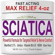 Sciatica Nerve Cream - Maximum Strength Comfort Cream for Feet, Hands, Legs, Toes Reliever - Ultra Strength Arnica, MSM, Menthol, Soothing Comfort, Large 3 Oz