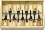 Flexcut Deluxe Palm Set, Wood handles, Storage box # FLEXFR405