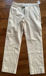 Brooks Brothers Clark Fit Flat Front Chino Pants, Men's Size 34/32, Beige
