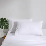 Dreamaker Superfine Washed Microfibre Standard Pillowcase Twin Pack - White
