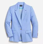 NEW J. CREW $198 BLUE LIGHTWEIGHT CHINO WILLA BLAZER SZ 0