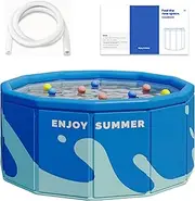 Kids Pool, No Installation Bathing Pool, Family-Sized Non-Inflatable Tub, Portable Outdoor Water Play Basin, 6100g Sturdy Paddling for Kids, Backyard, Garden, and Patio Use