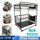 Kitchen Laundry Bathroom Benchtop Stand Shelf Organiser Rack Storage Holder AU