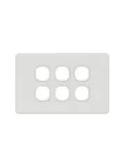 Beacon Lighting Lucci Power Ion 6 Gang Plate Only in White