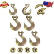 1/2 Inch Clevis Hook Set - Grade 70, 11,300 lbs Capacity, Rust-Resistant 4-Pack