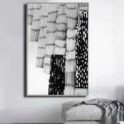 Abstract black white B Canvas Wall Art