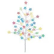 Collections Etc Solar Powered Multicolor Star Tree Stake with 40 LED Lights