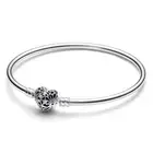 New Pandora Celestial Heart Clasp Bangle Sterling silver-593400C01