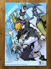 2008 Official The World Ends With You / Final Fantasy Tactics A2 DS Poster RARE!