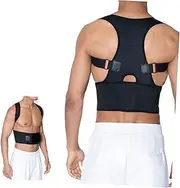 Nylon Fiber Back Support Belt Posture Brace for Men and Women Lumbar Support Back Brace Adjustable Straps Spine Black