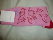 PAUL SMITH PINK BIRD PRINT MENS SOCKS NWT
