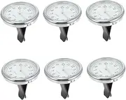 iplusmile 6 Sets Car Luminous Clock Analog Stick on Clock for Vent Thermometer Pocket Clock Mini Adhesive Clock Automatic Adhesive Auto Clocks Dash Car Vent Clocks Watch Glass White