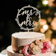 Party to Be Mr & Mrs Cake Topper Wedding Cake Topper in Wood (Design 02)