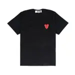 【川久保玲】COMME DES GARCONS PLAY川久保玲 刺繡LOGO小愛心設計短袖T恤(女款/黑)