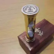 Nautical Antique Brass Sand Timer With Wooden Box Mini Gift