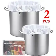 2 Pack Reusable Extra Large Home Wine Brew Bags Fine Mesh Strainer Filter Bags