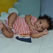 Reborn Baby Doll African American, 21 Inch Handmade Soft Body Realistic Toddler Doll, Black Reborn Baby Doll Look Real