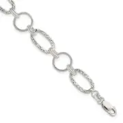Sterling Silver Circle Bracelet 7.5" 5.46gm Gift for Mother
