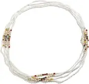 [Generic] 4Pcs Summer Beach Waist Beads Chains Jewelry Sets Colorful Beaded Belly Chain Bikinis Boho Elastic Beaded Waist Body Accessories Jewelry for Women Girls