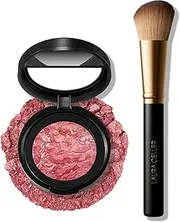 LAURA GELLER NEW YORK Baked Blush-n-Brighten Marbleized Blush + Angled Blush Brush (01 Tropic Hues, 47mm)
