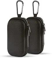 Portable Hard EVA Case, Hootek Protective Hard Shell Travel Carrying Case Bag with Dual Zipper and Metal Carabiner 2 pack